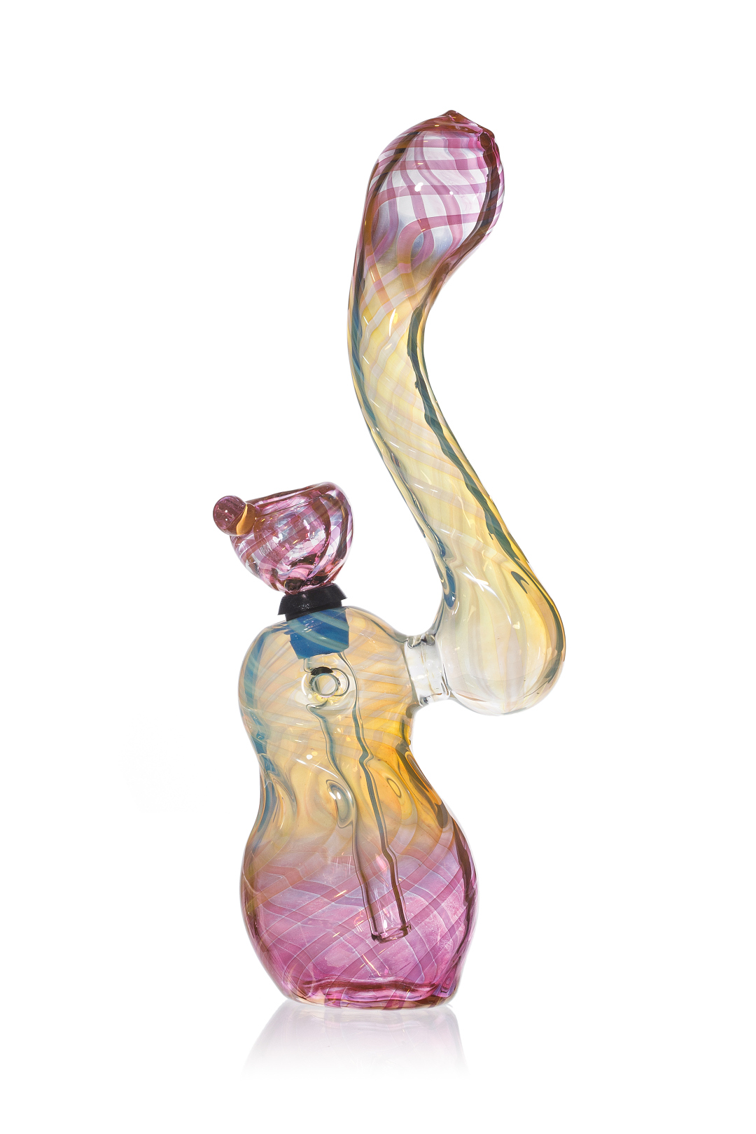 carb hole bubbler - gold and silver crystal bubbler